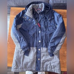 Tommy Hilfiger Womens Navy and Gray Raincoat